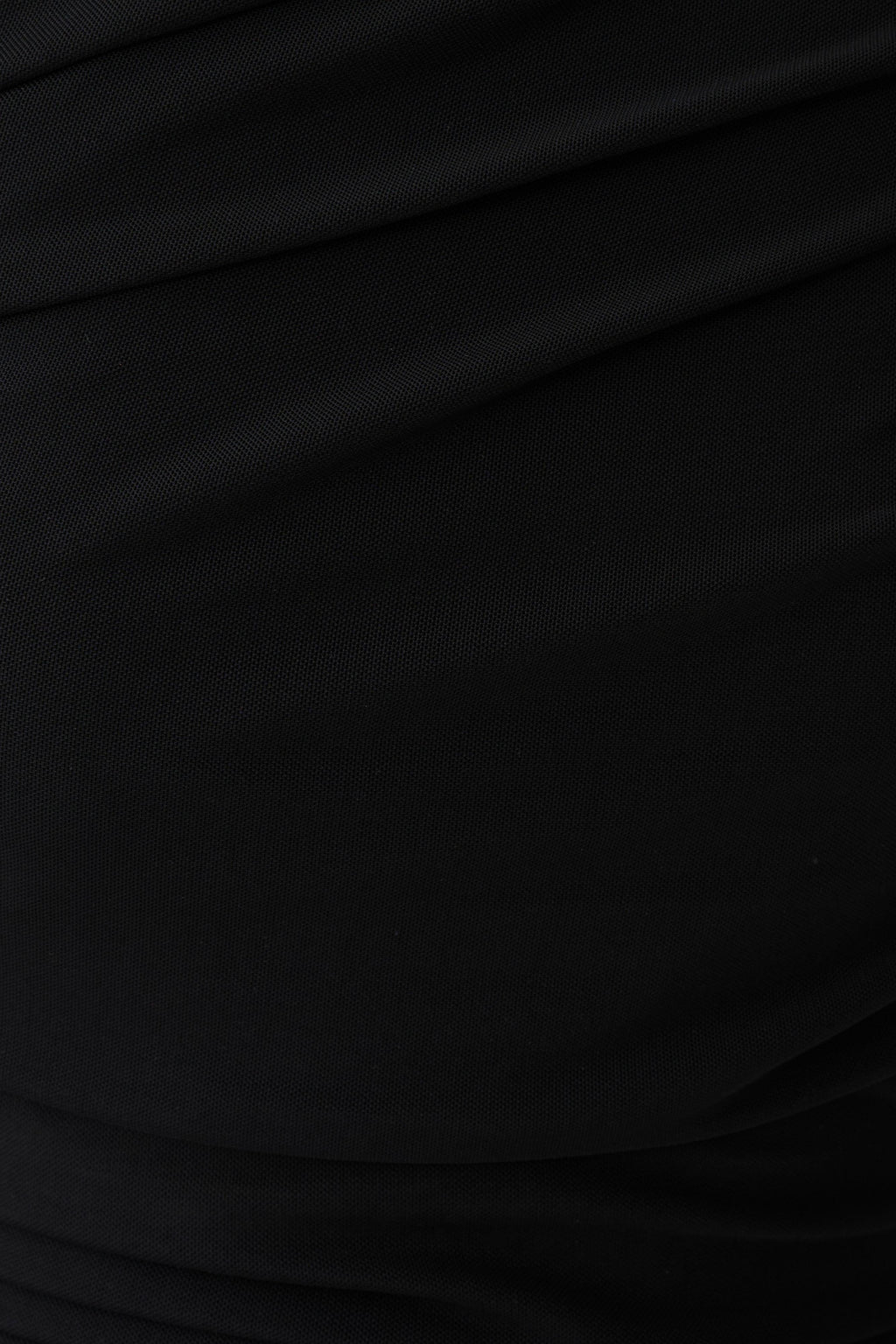Adalina Fluid Loose Neck Jersey Mesh Midi Dress - Black