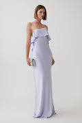 Faria Bias Satin Maxi Dress - Lilac