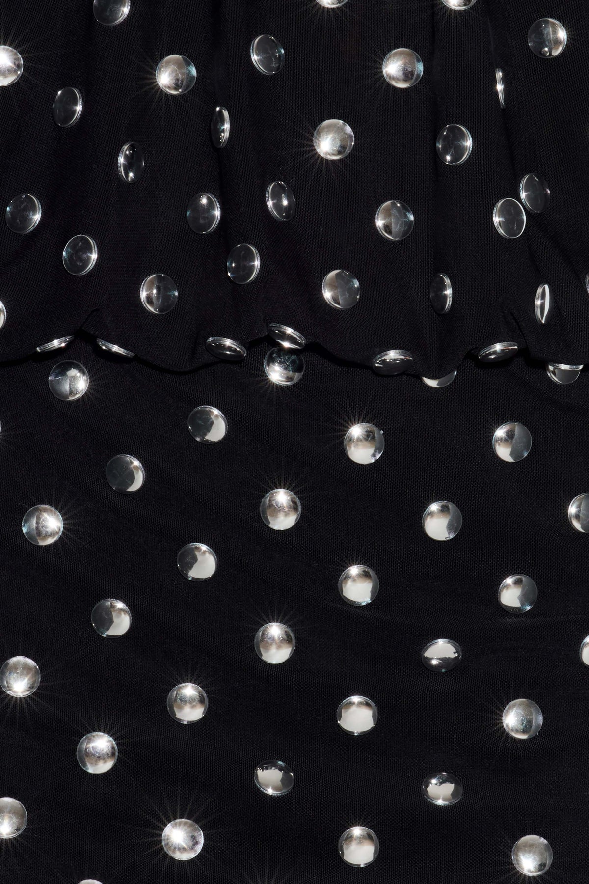 Trudy Silver Stud Mini Dress - Black With Silver Studs