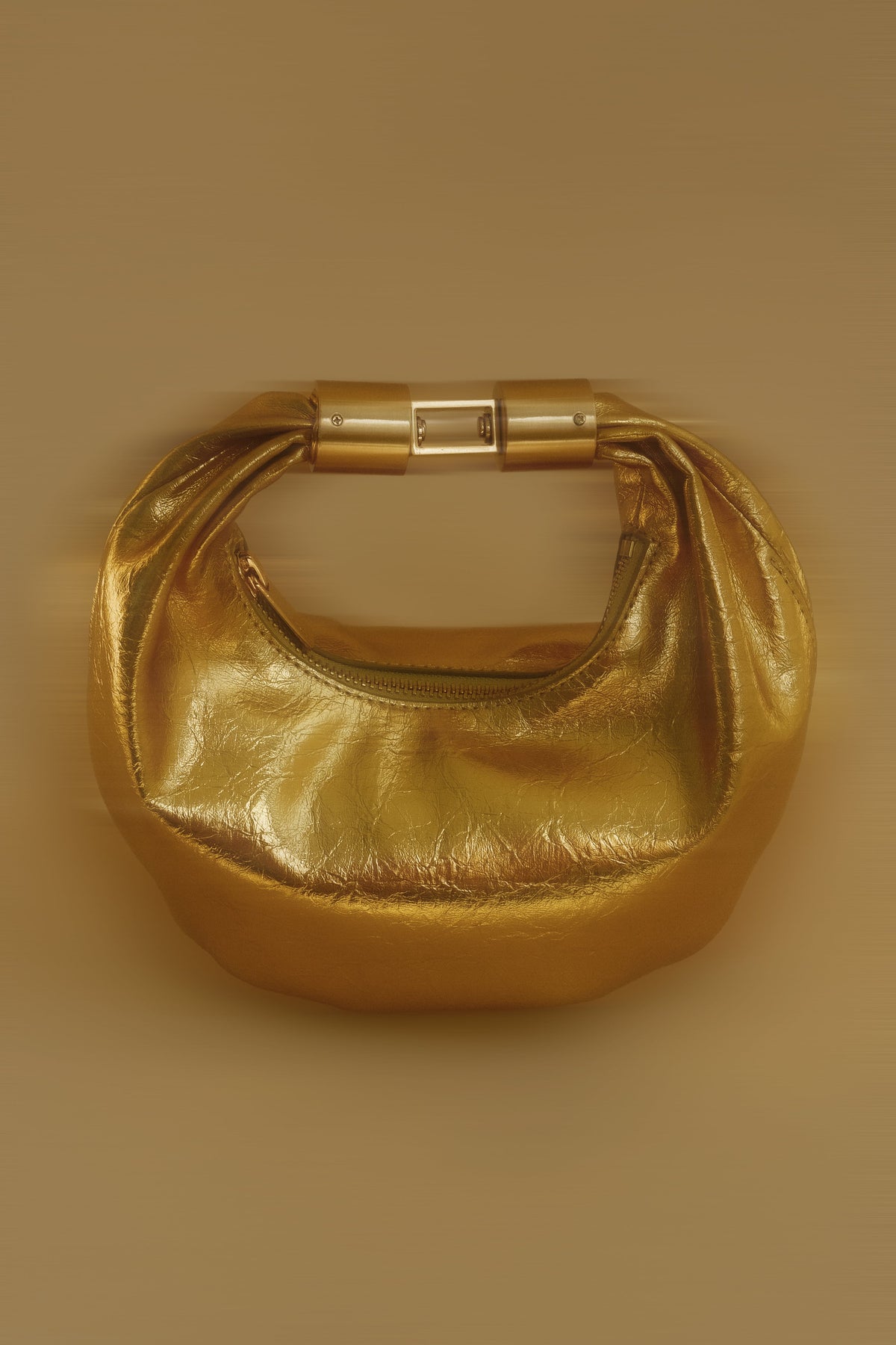 Bristol Mini Croissant Leather Bag - Gold