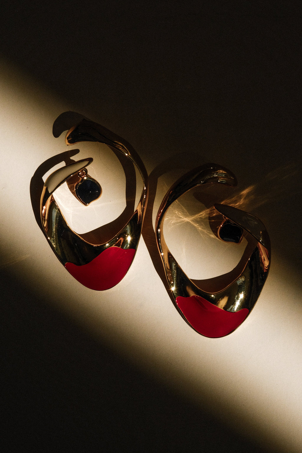 Marna Large Hoop Earrings With Stones - Gold