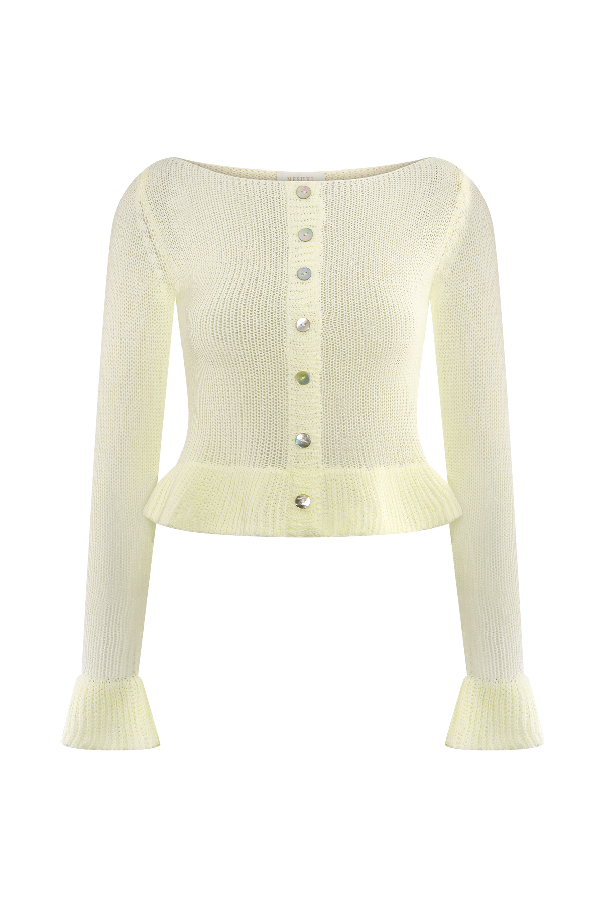 Eleanor Knit Frill Cardigan - White