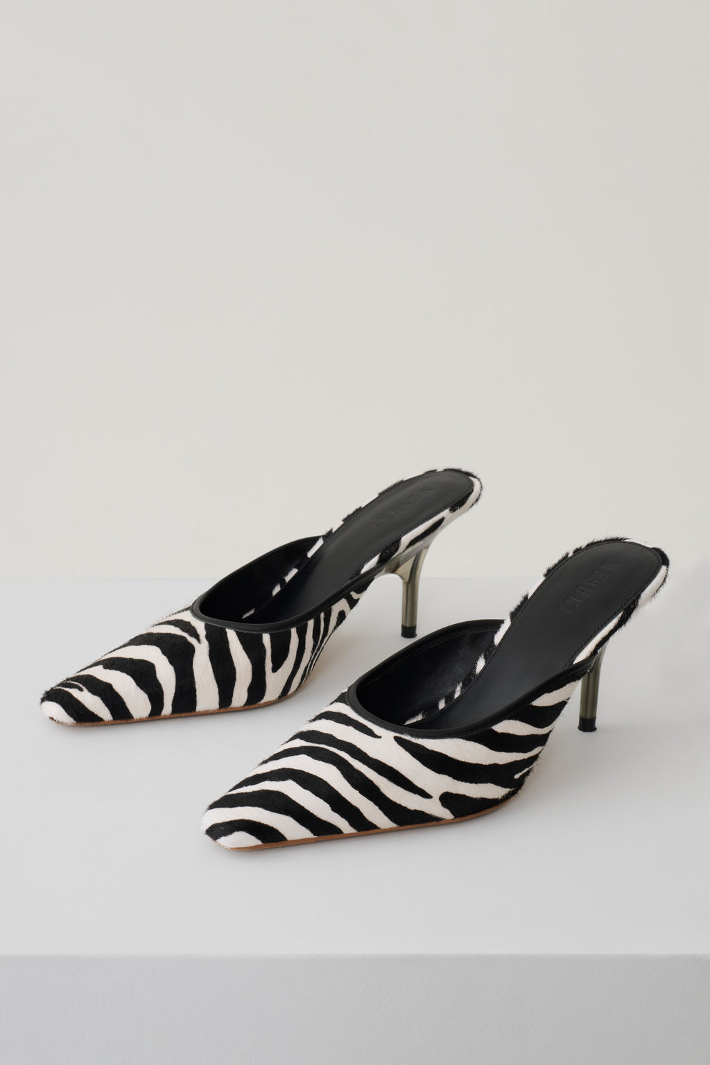 Jules Pointed Toe Mule - Zebra Print