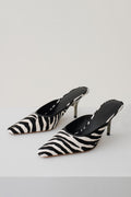 Jules Pointed Toe Mule - Zebra Print
