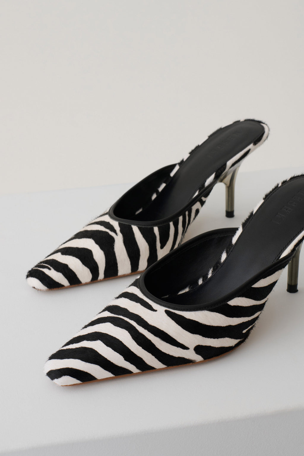 Jules Pointed Toe Mule - Zebra Print