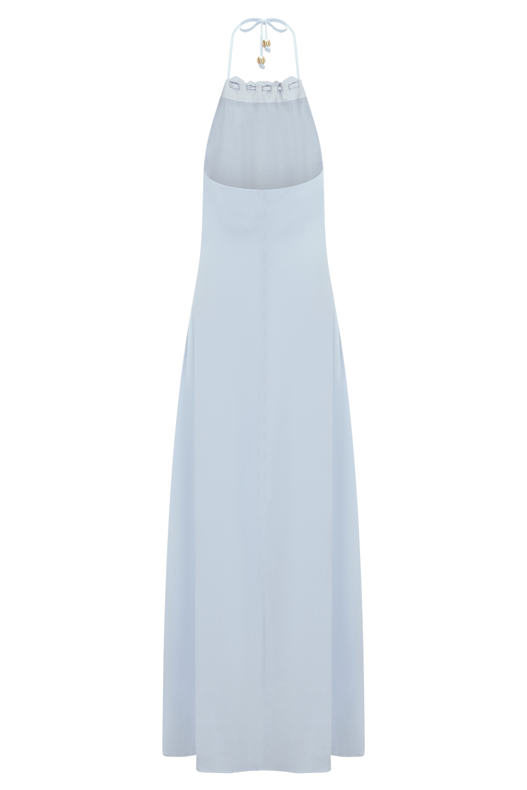 Abeda Cotton Maxi Dress With Hardware - Pale Blue