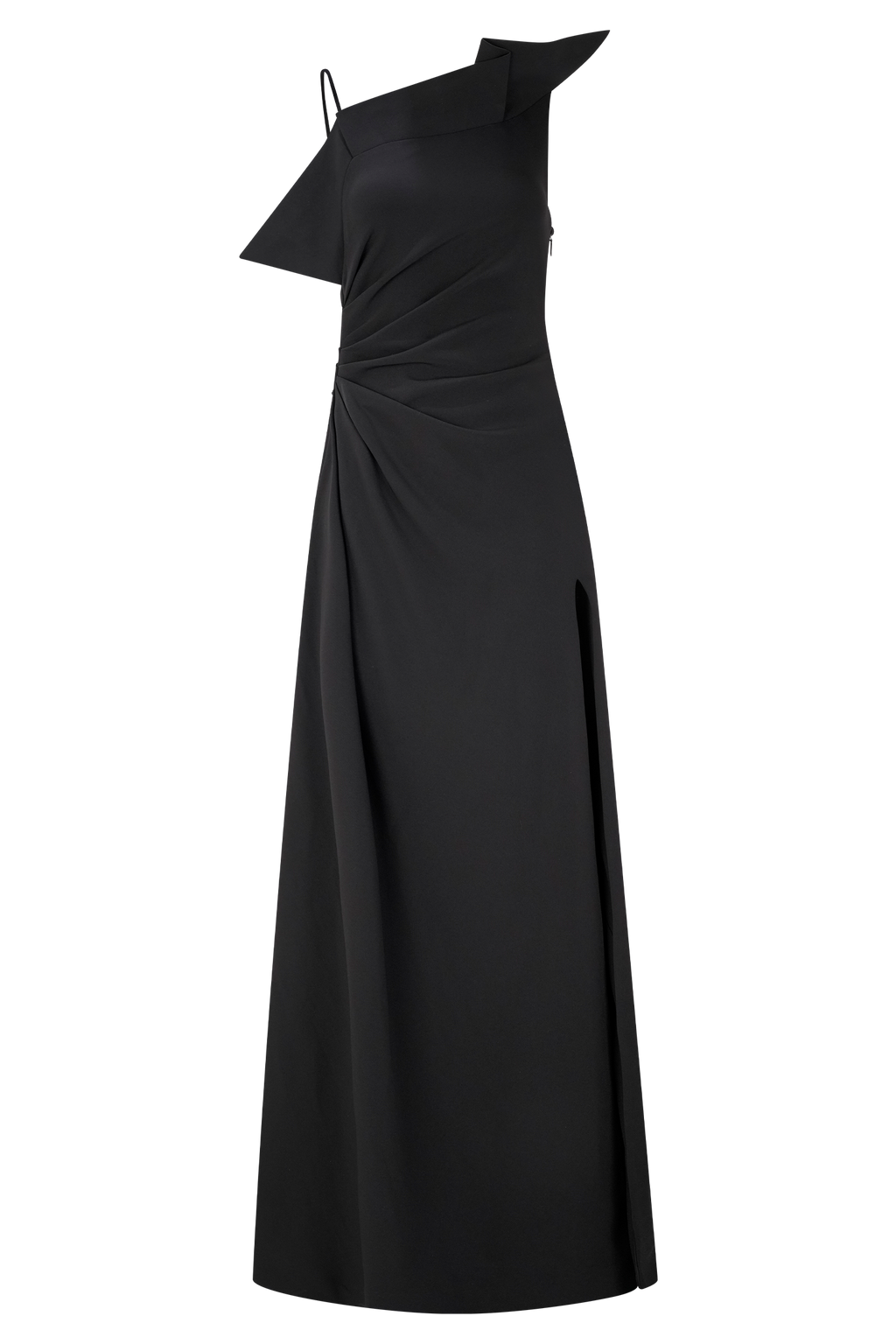 Adalyn One Shoulder Crepe Maxi Dress - Black