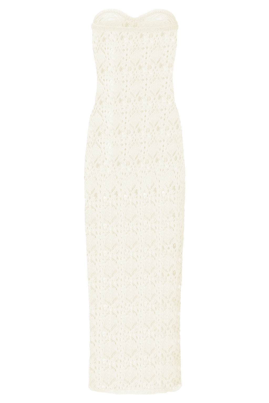 Aeline Strapless Crochet Knit Top - Ivory