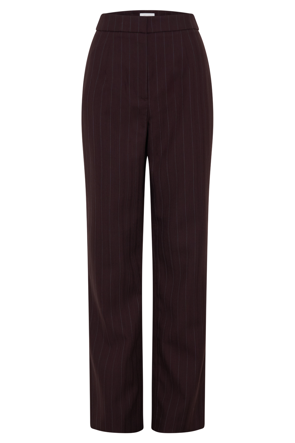 Agatha Straight Leg Suiting Pants - Plum Pinstripe