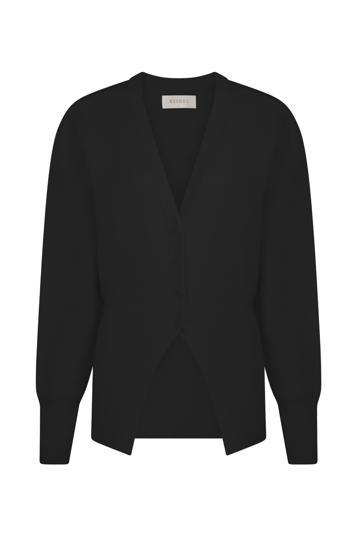 Alexia Buttoned Oversized Cardigan - Black