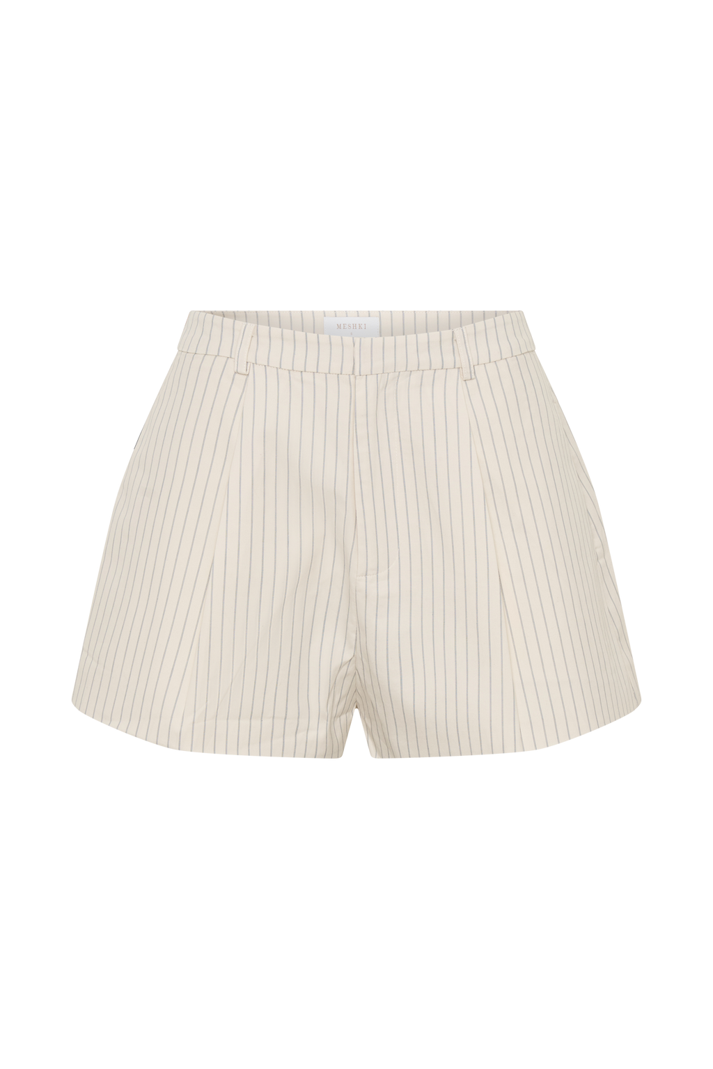 Alina Pintuck Cotton Shorts - Stripe