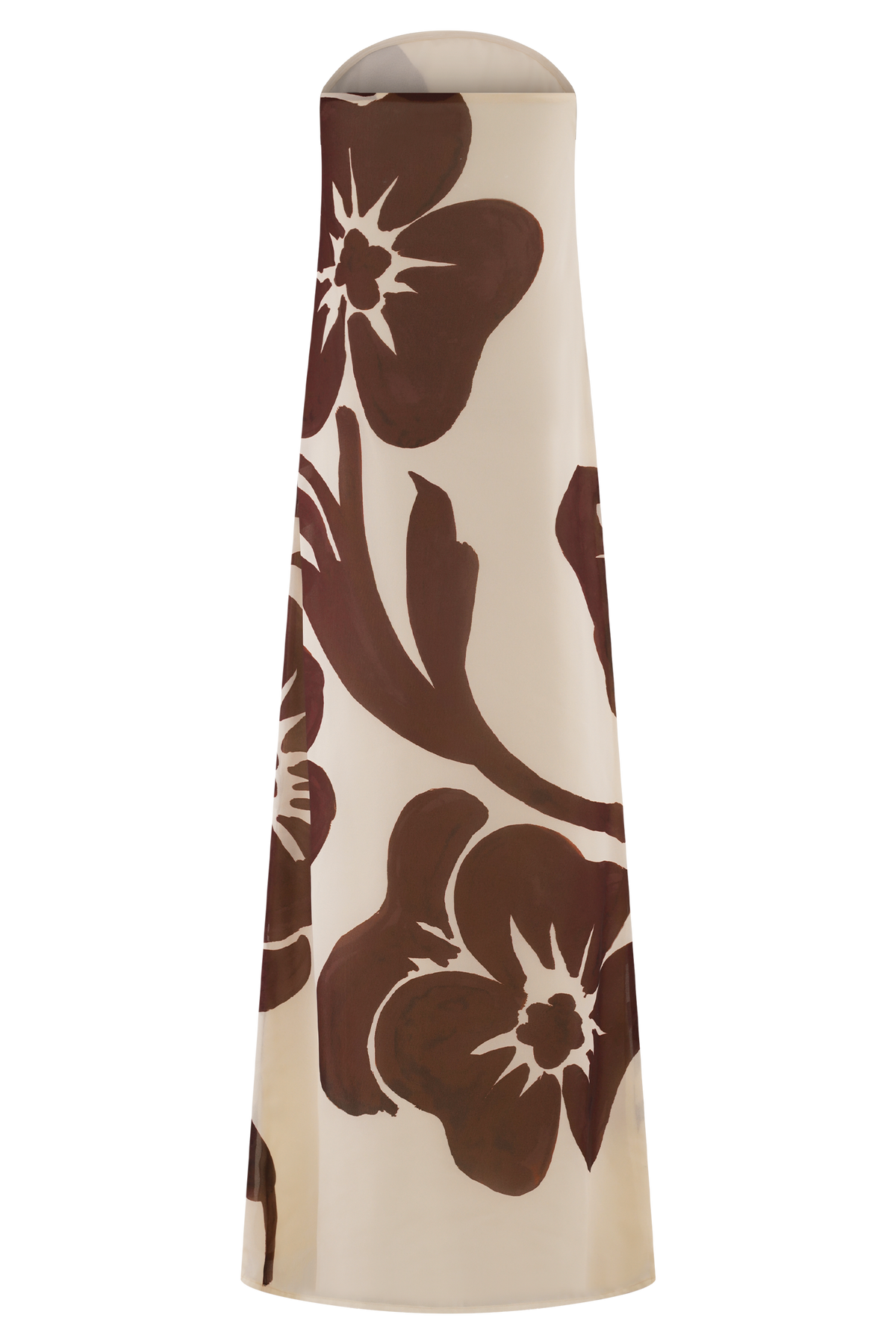 Amaya Strapless Chiffon Maxi Dress - Brown Deco Fleur Print