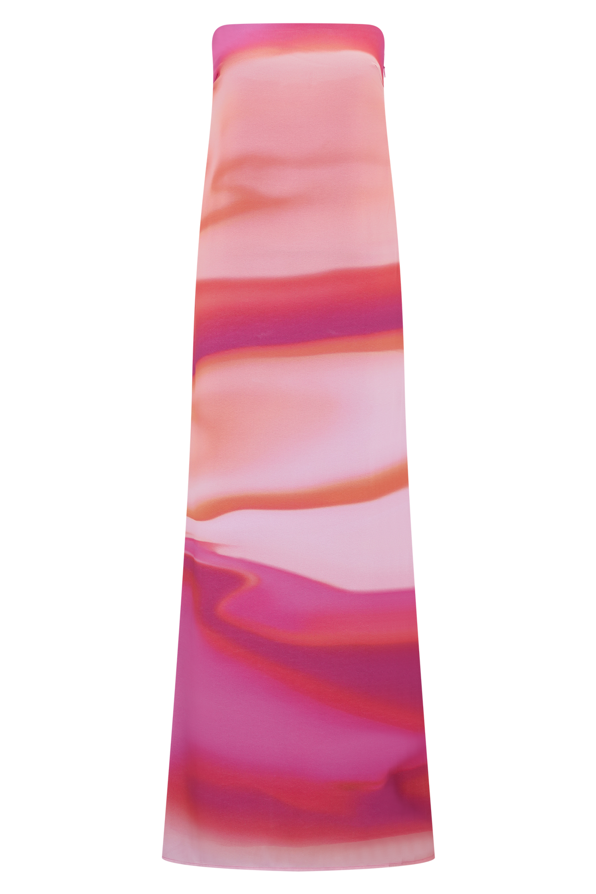 Amaya Strapless Chiffon Maxi Dress - Pink Sunset Print