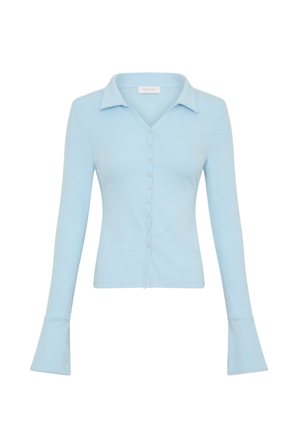 Analisa Button Down Long Sleeve Top - Pale Blue