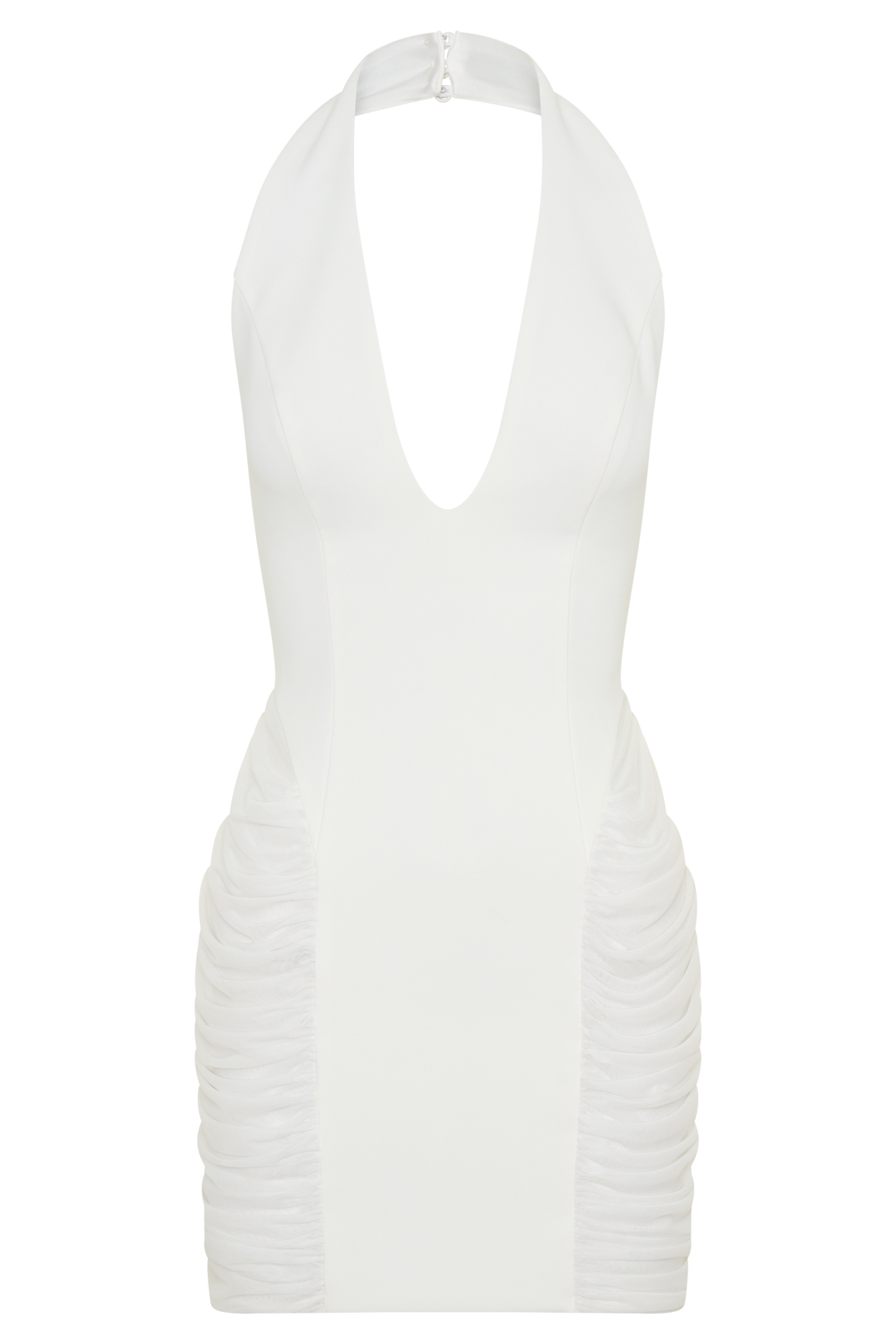Anari Gathered Scuba Mini Dress - White
