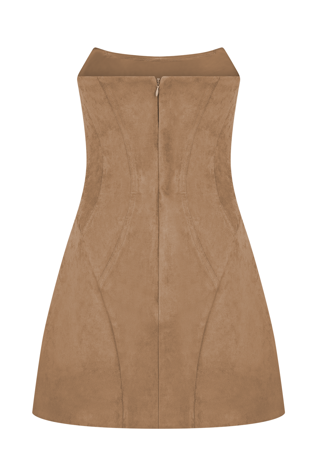 Andy Faux Suede Mini Dress - Camel