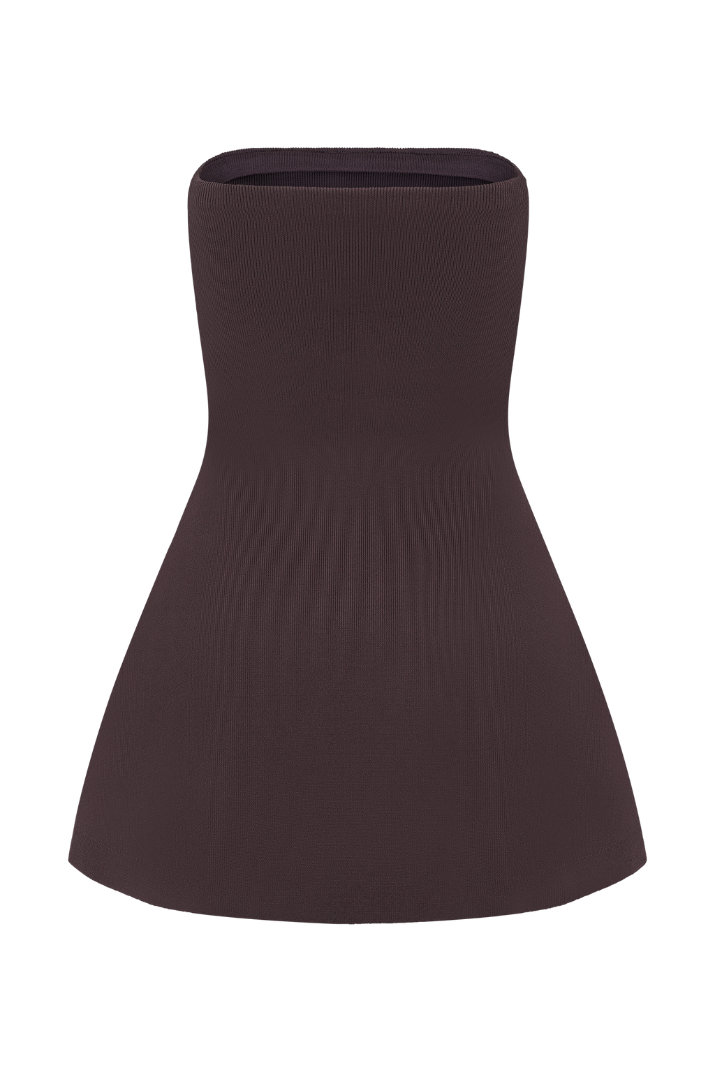 Anette Bandage Knit Strapless Top - Chocolate