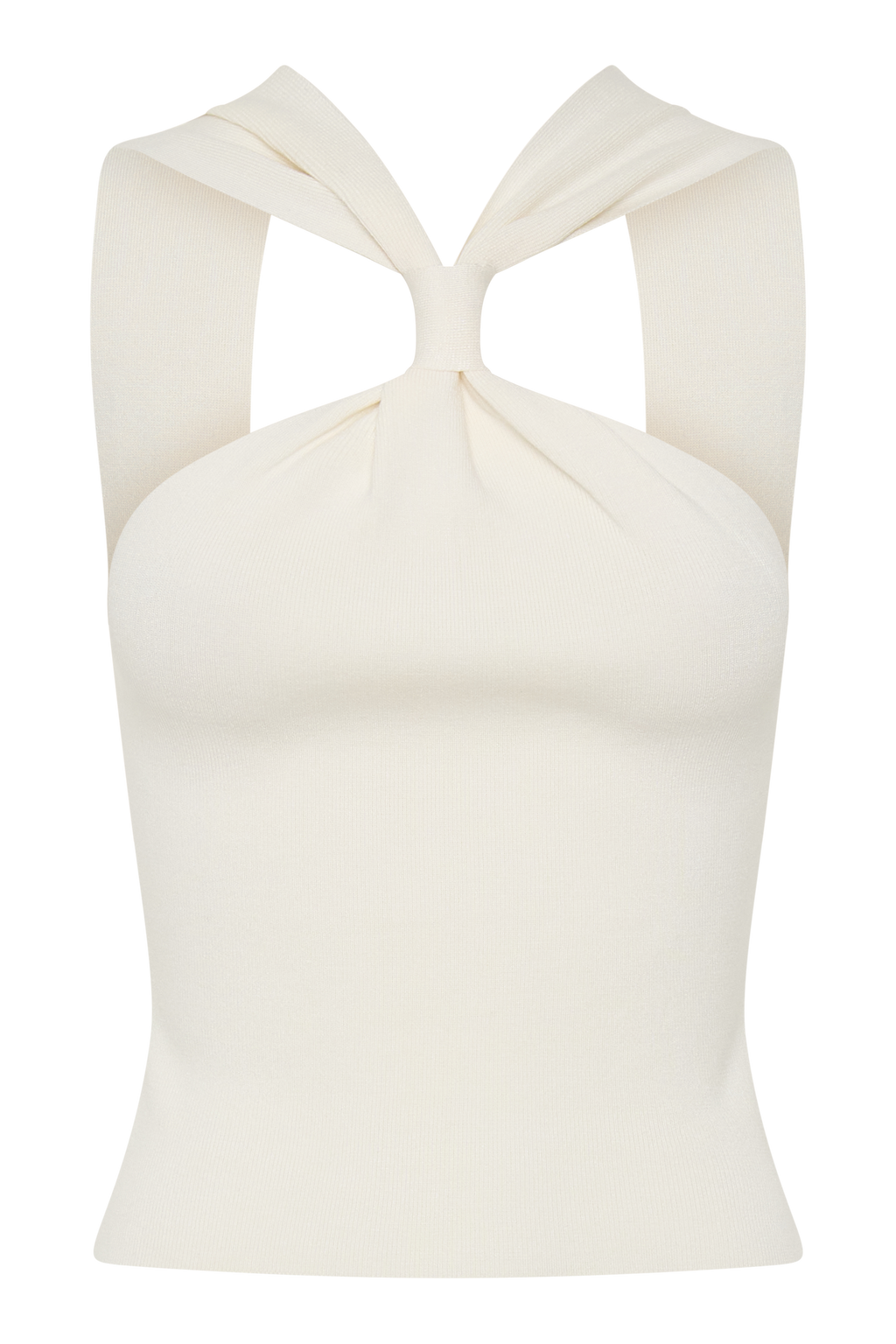 Angelika Twist Front Knit Top - Ivory