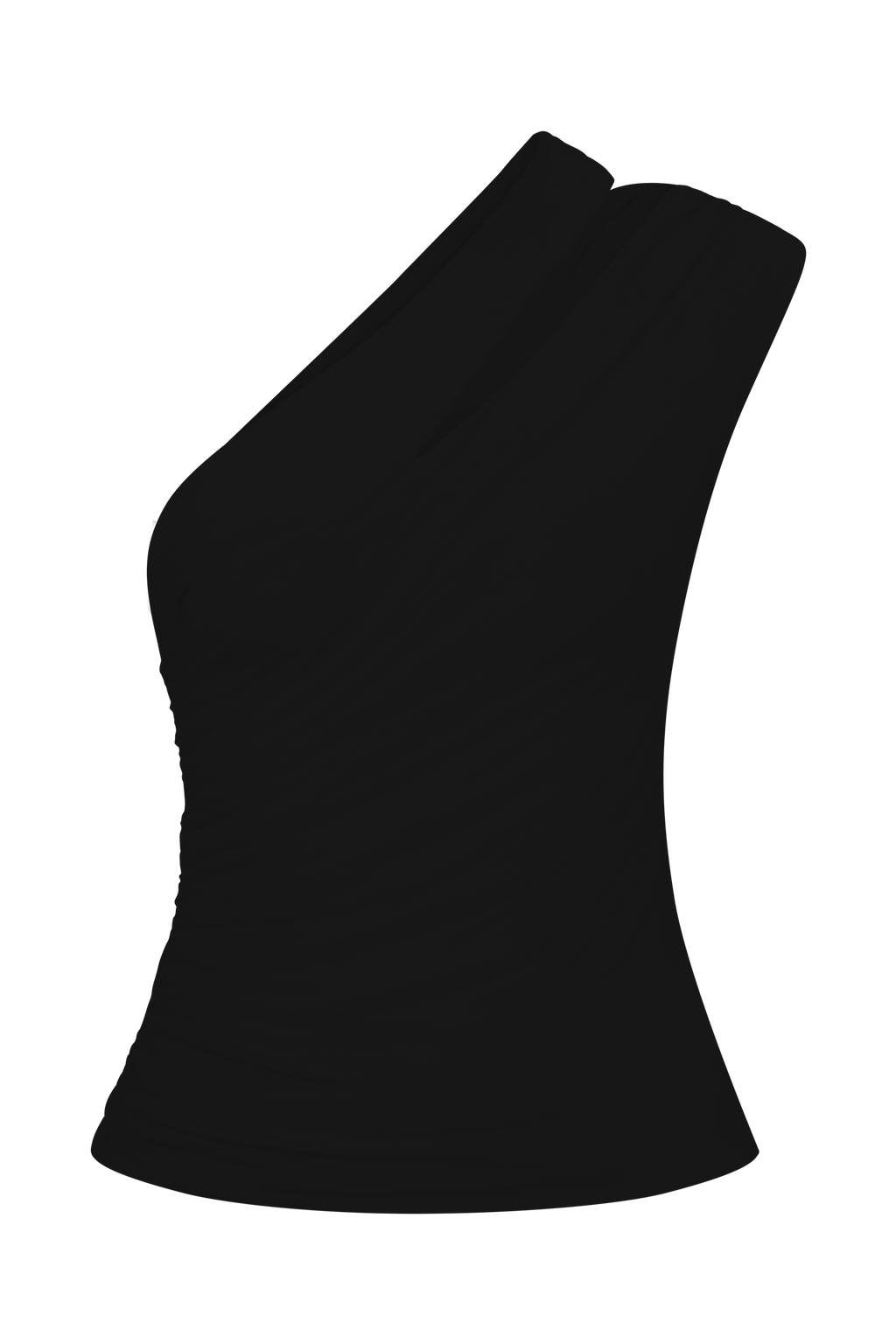 Anna One Shoulder Modal Top - Black