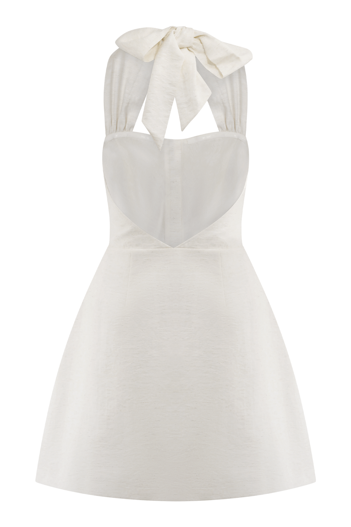 Anya Linen Halter Mini Dress - Oat Marle