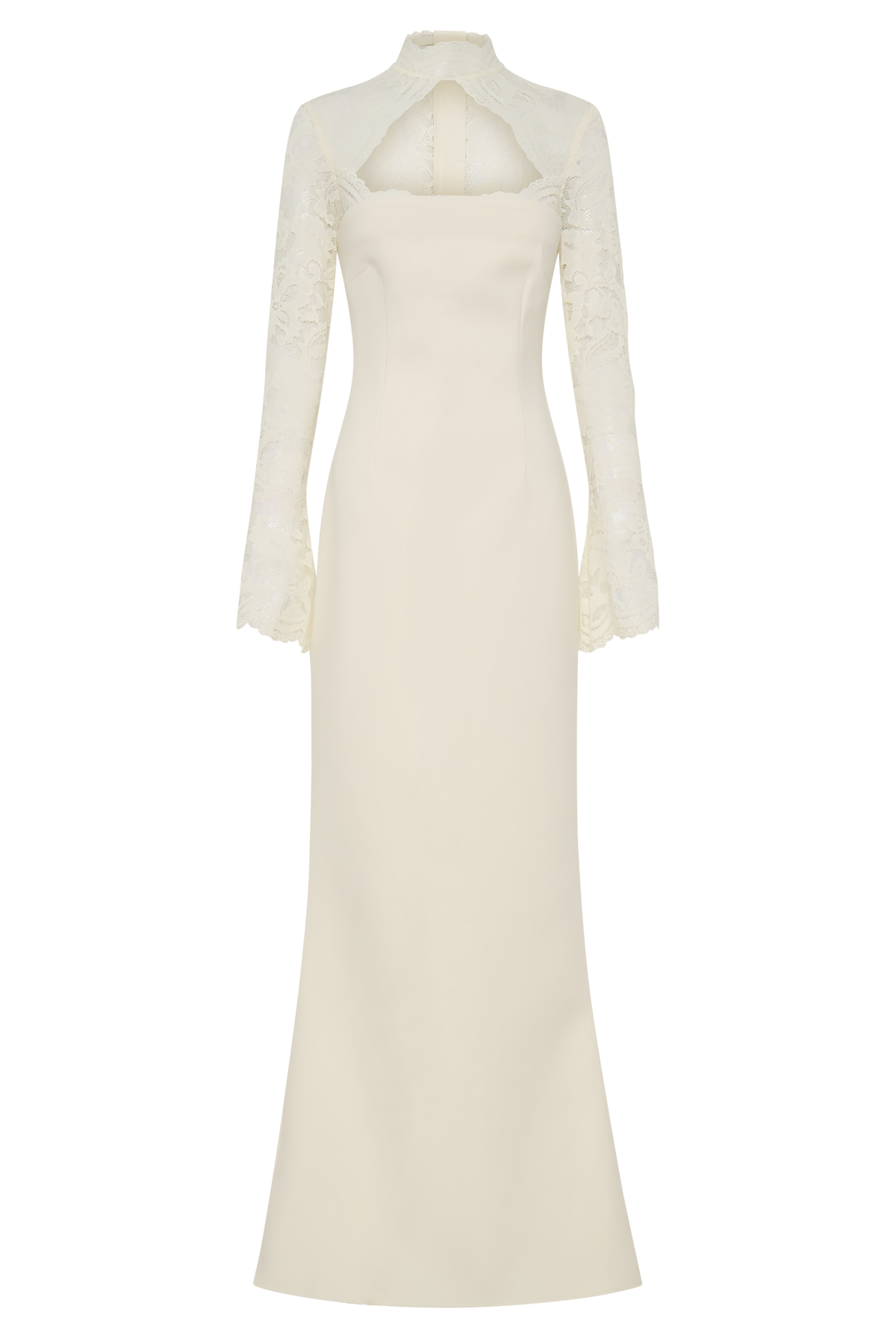 Aurelie Long Sleeve Lace Maxi Dress - Ivory