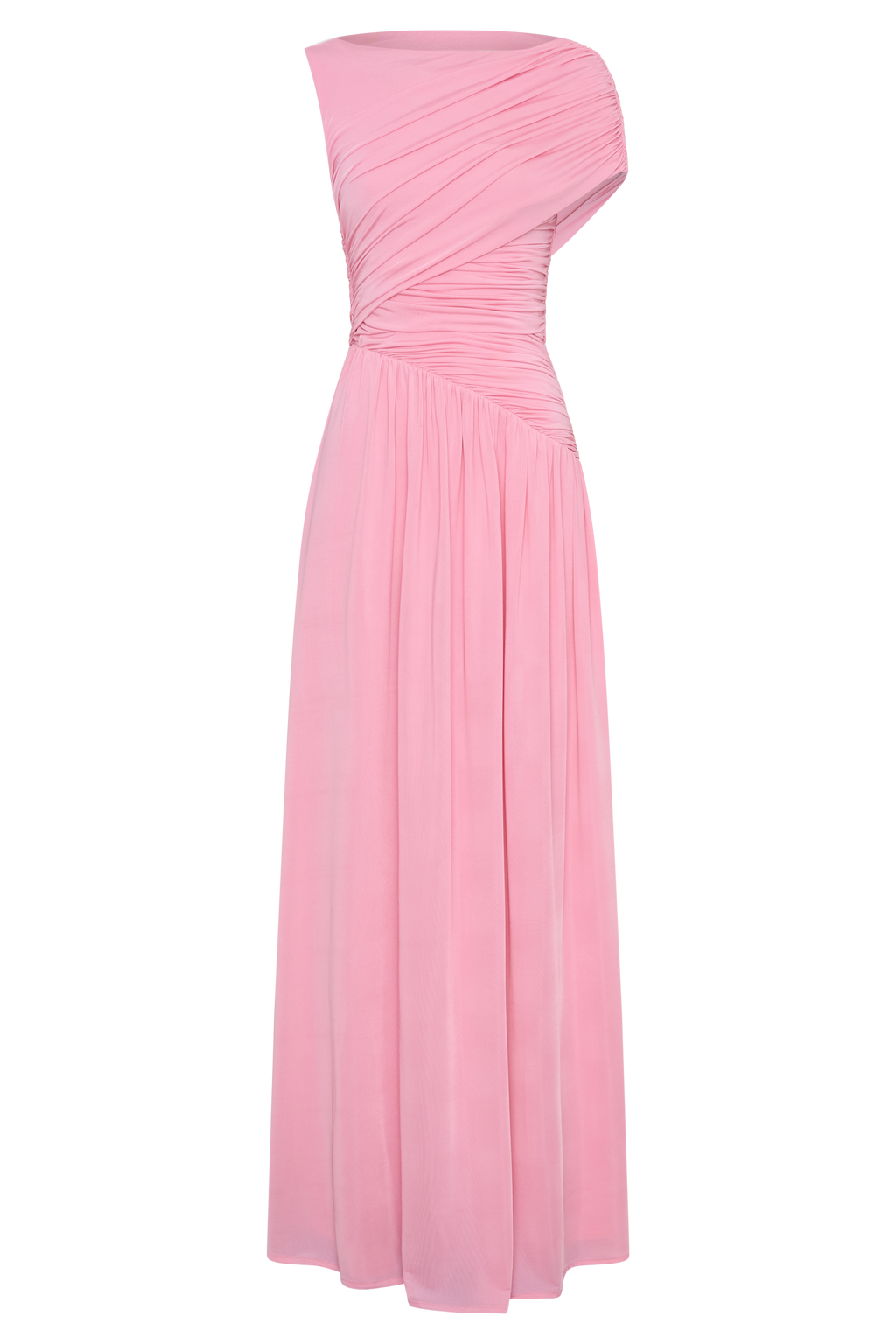 Ayeshya Slinky Asymmetric Maxi Dress - Candy Pink
