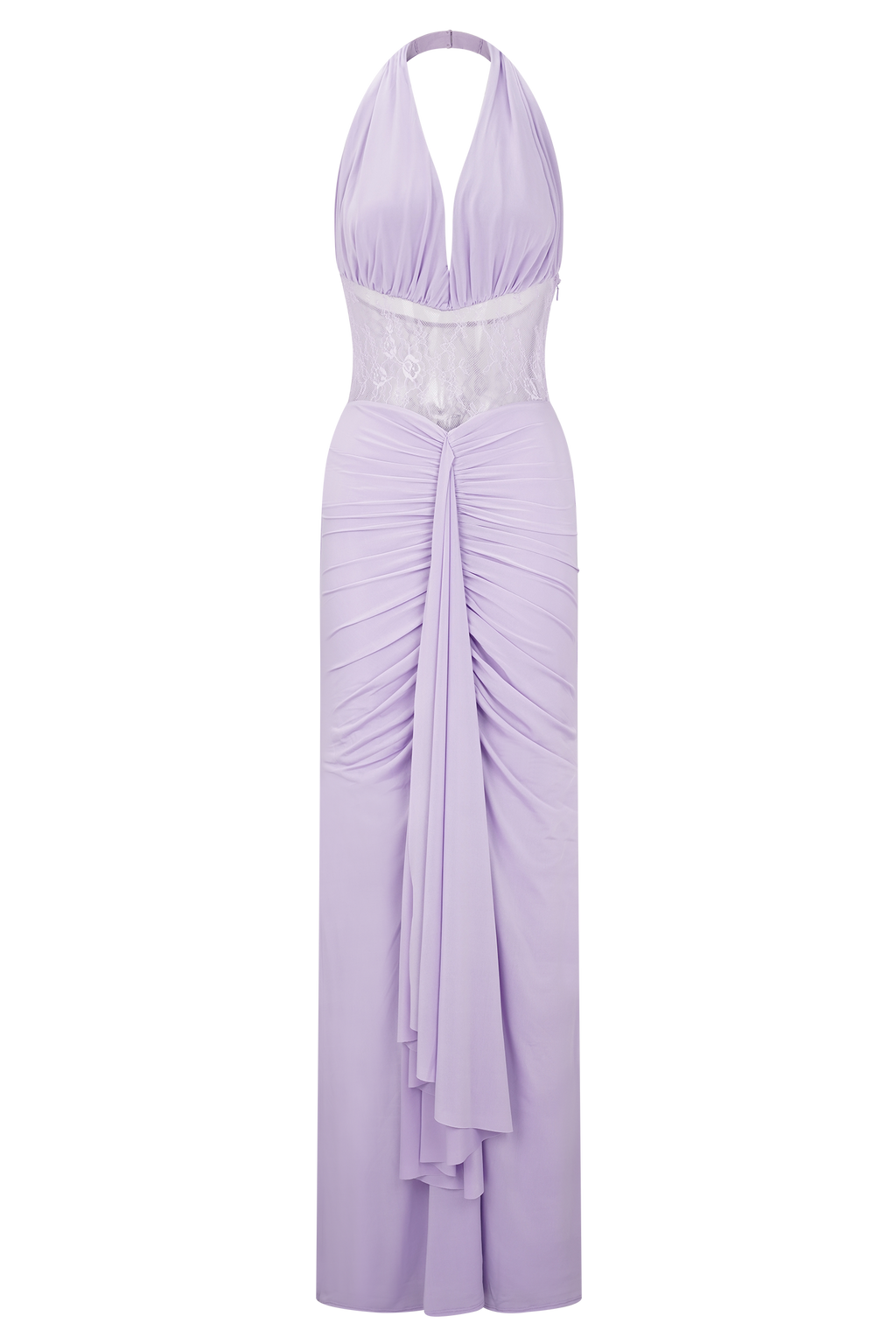 Bonnie Slinky And Lace Maxi Dress - Lilac