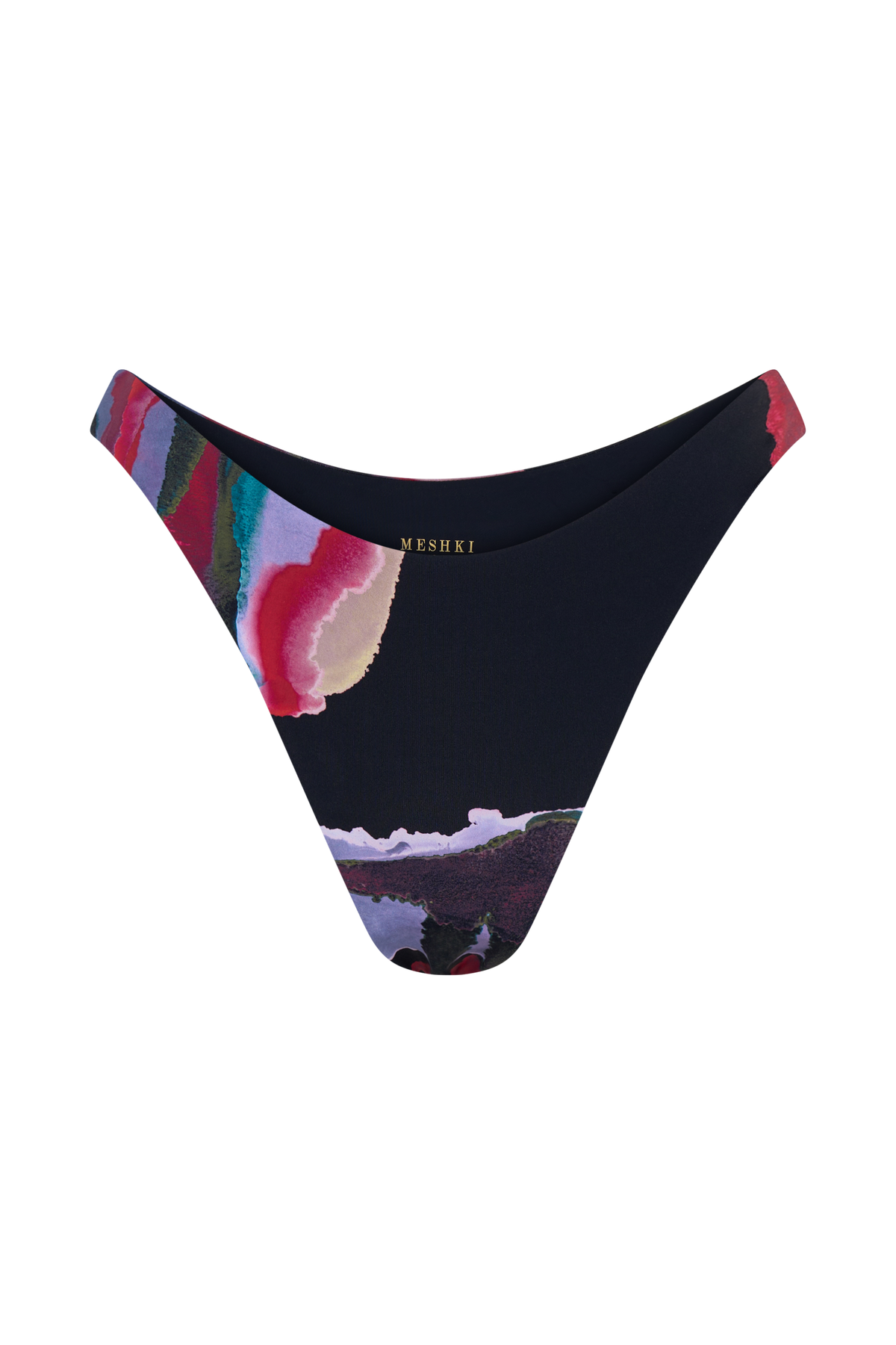 Brianna Cheeky Cut Bikini Bottom - Multi Fluid Reverie Print