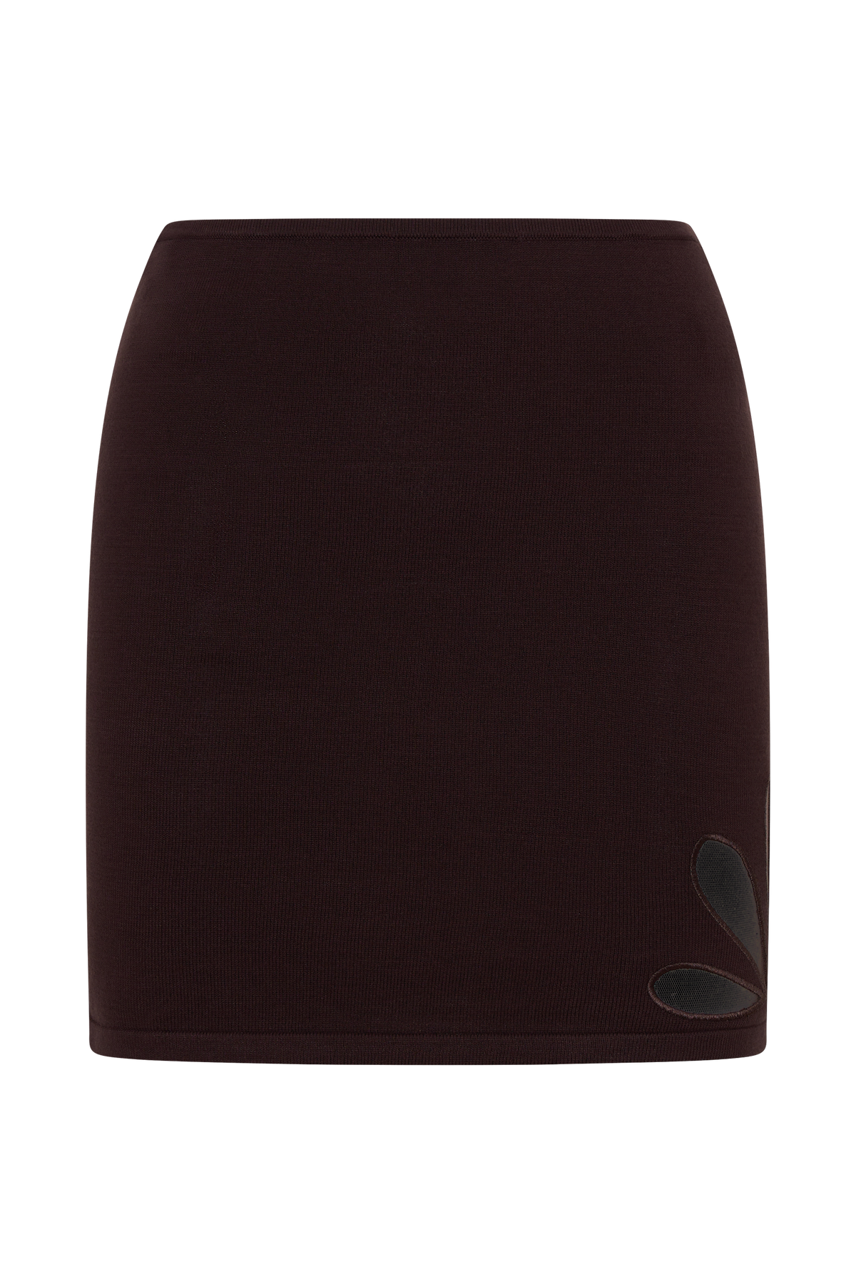 Brock Knit Cut Out Mini Skirt - Dark Chocolate