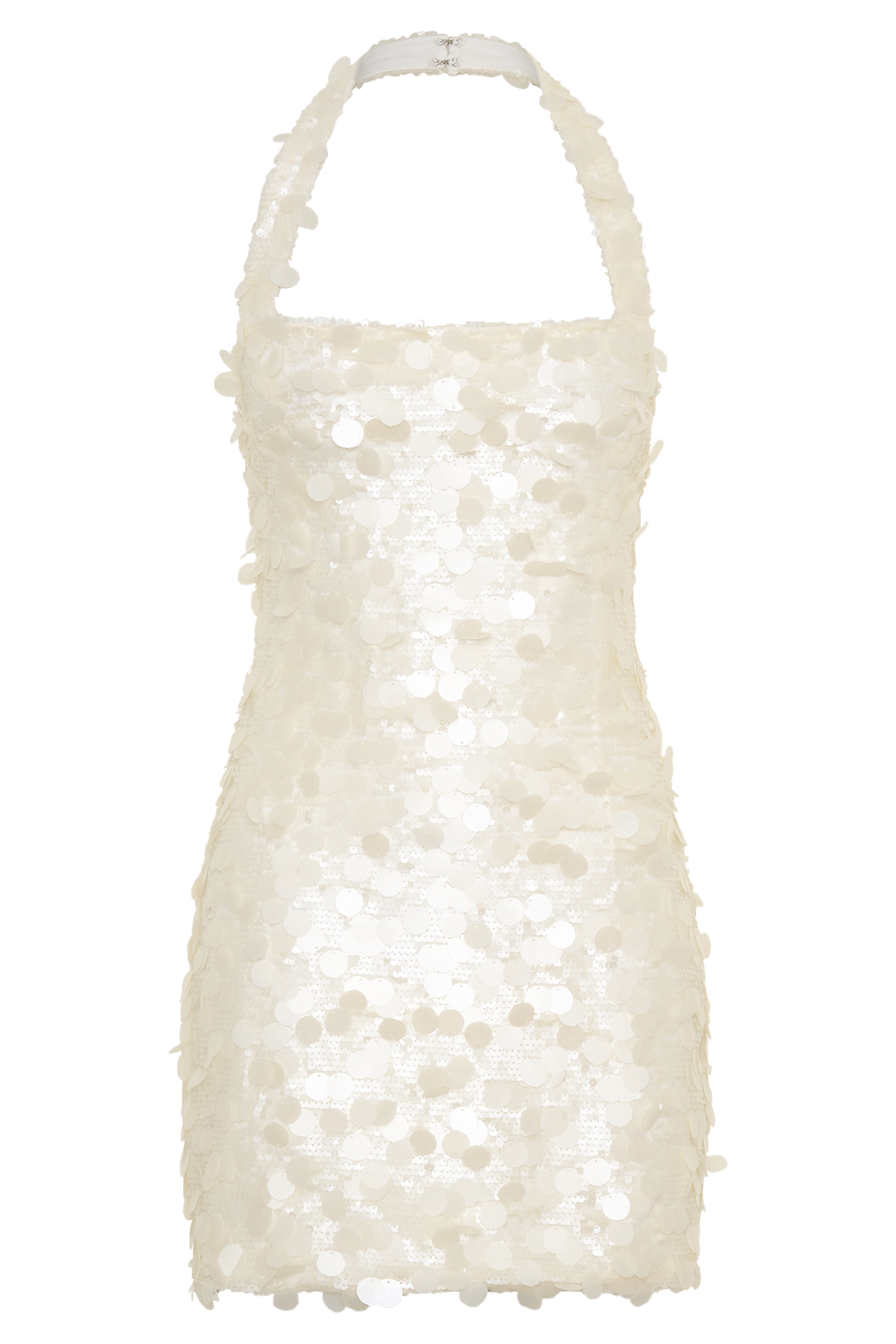 Caralee Sequin Halter Mini Dress - Ivory