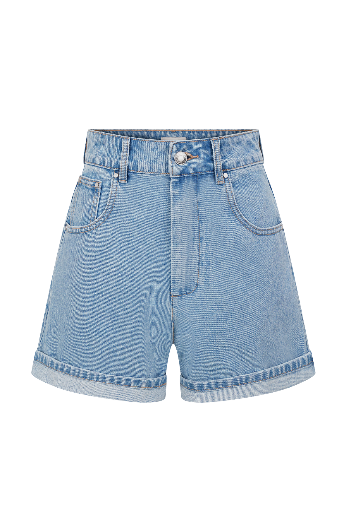 Carlene Cuffed Denim Shorts - Classic Blue