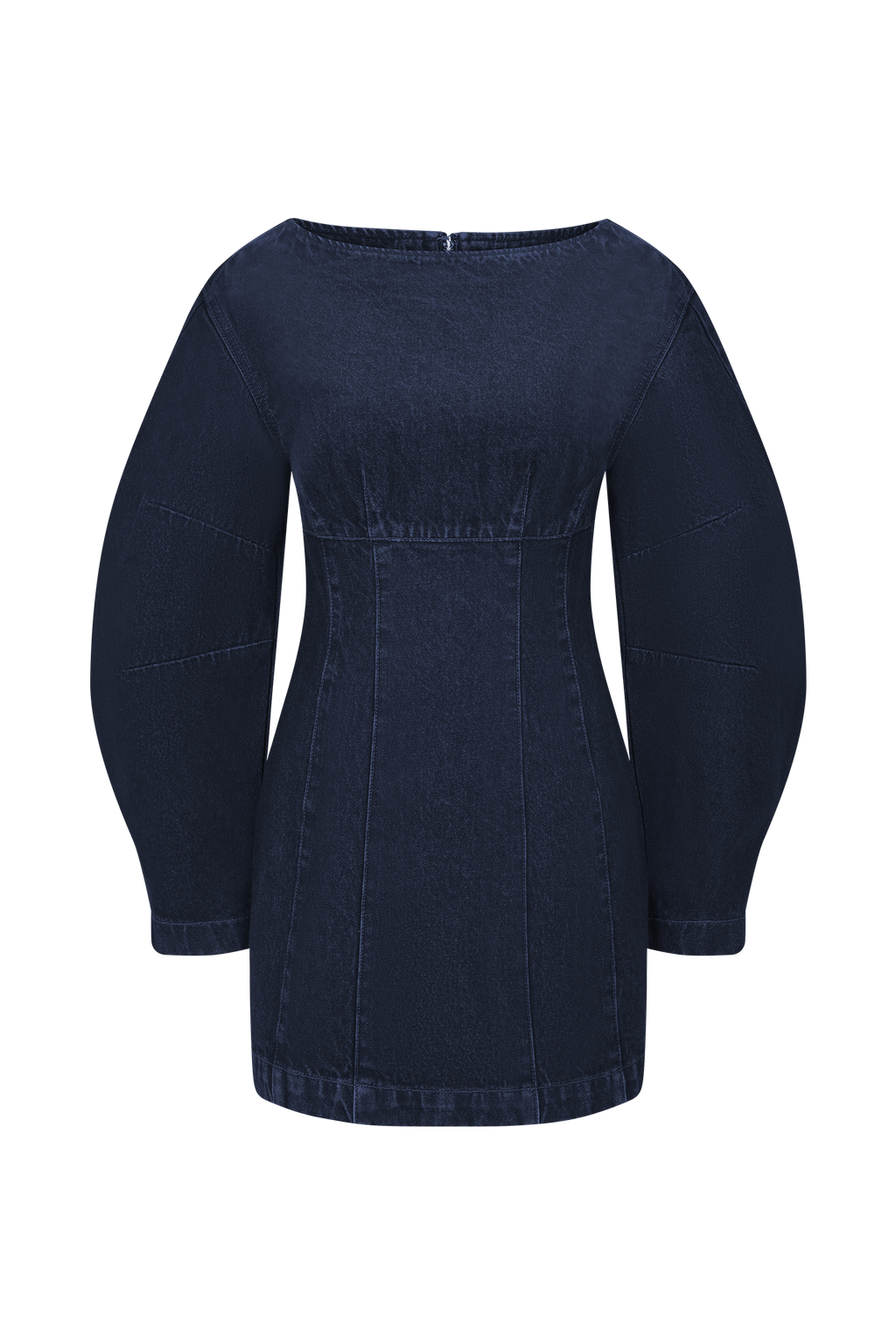 Cosmala Denim Long Sleeve Mini Dress - Indigo Blue