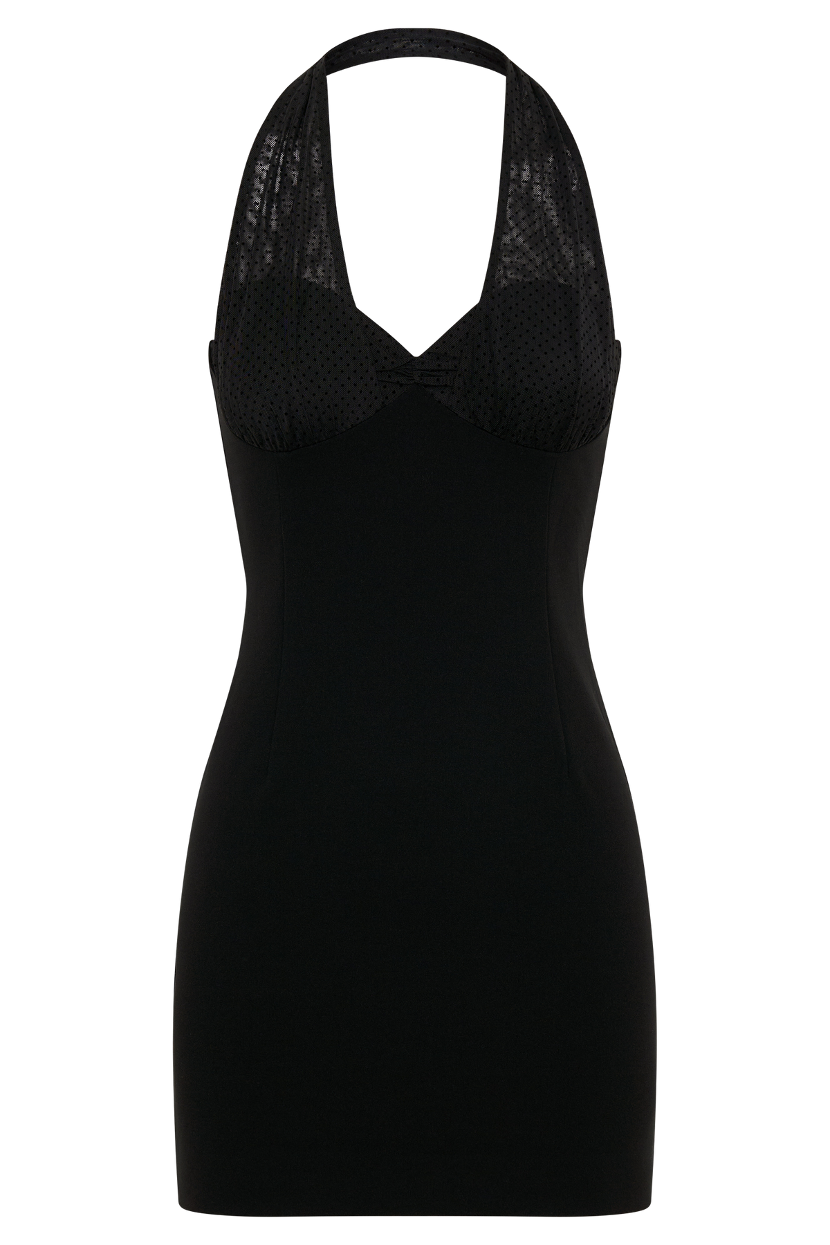 Cressida Crepe Halter Mini Dress - Black