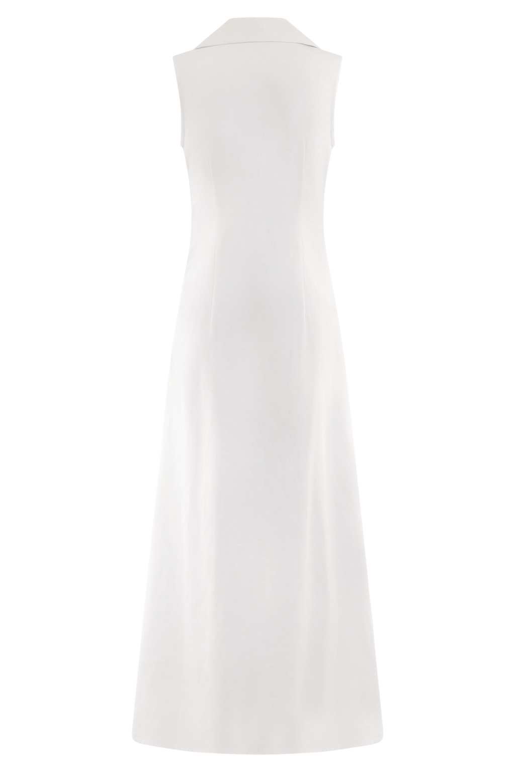 Dante Ruched Linen Midi Dress - White