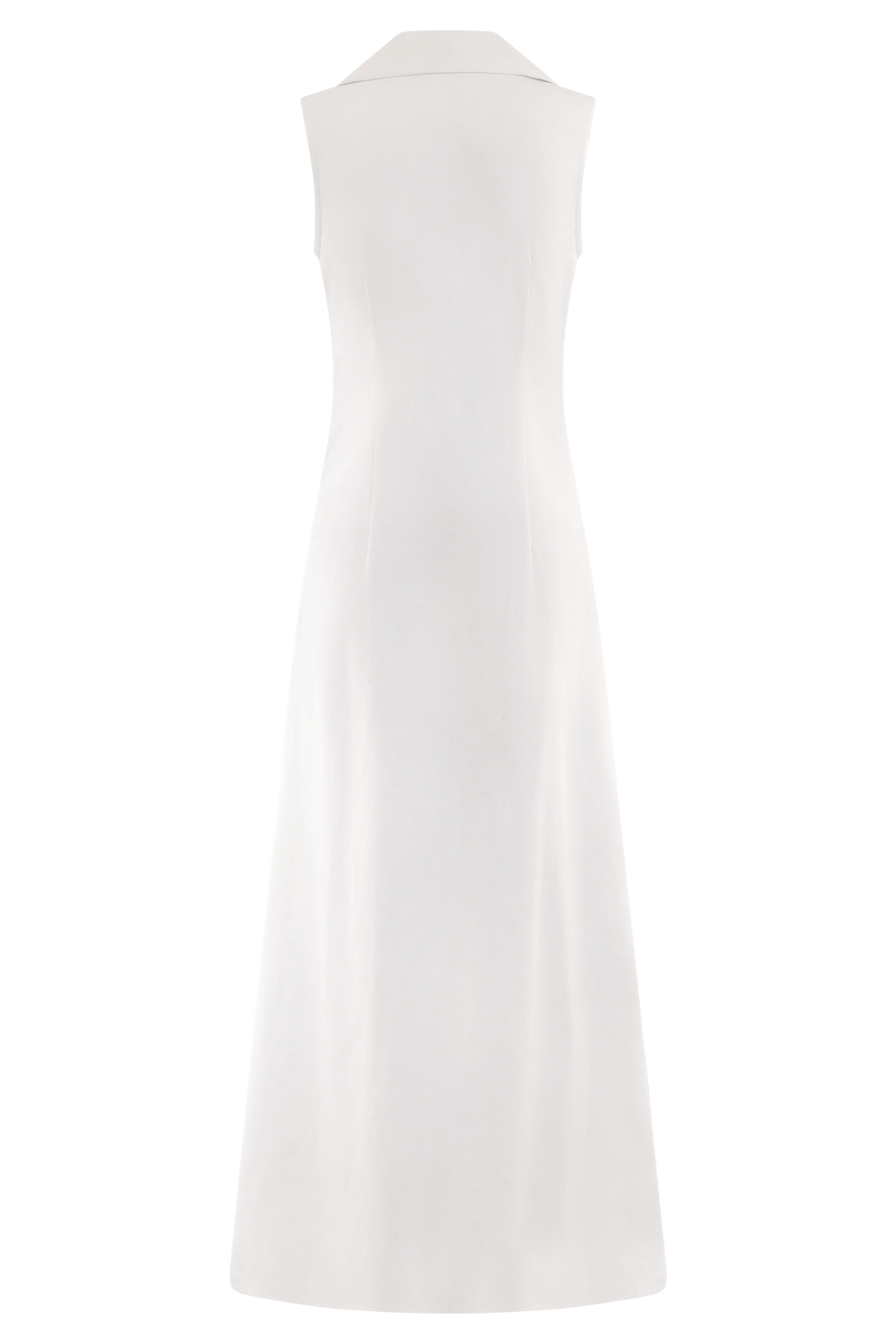 Dante Ruched Linen Midi Dress - White