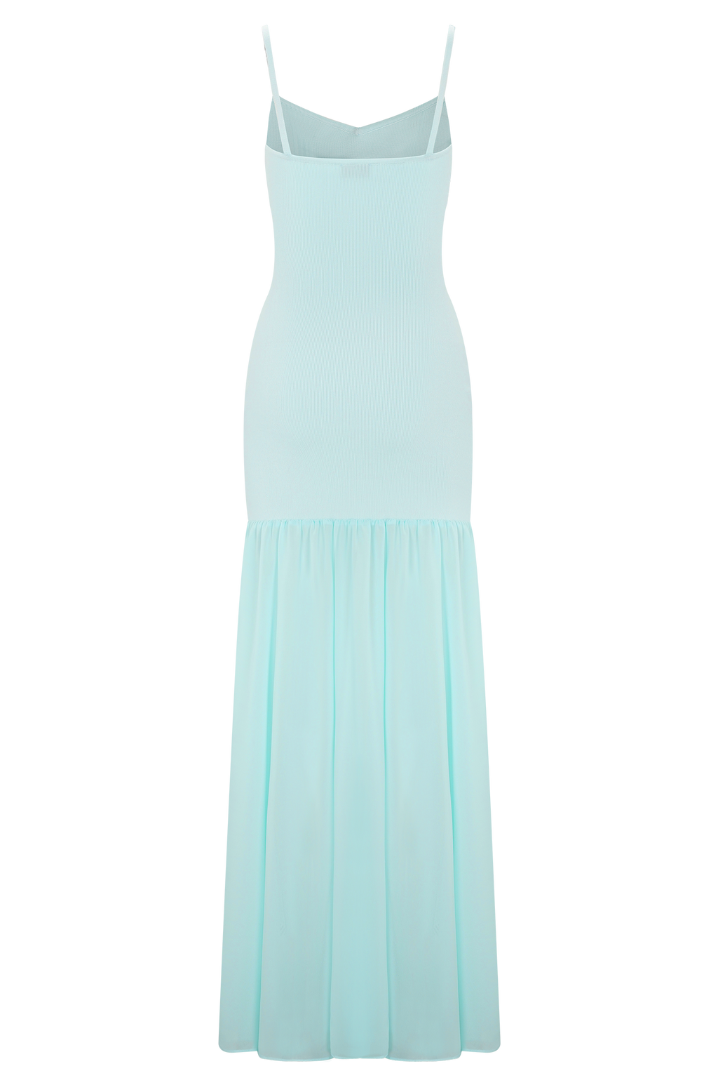 Deanne Bandage And Chiffon Knit Maxi Dress - Blue
