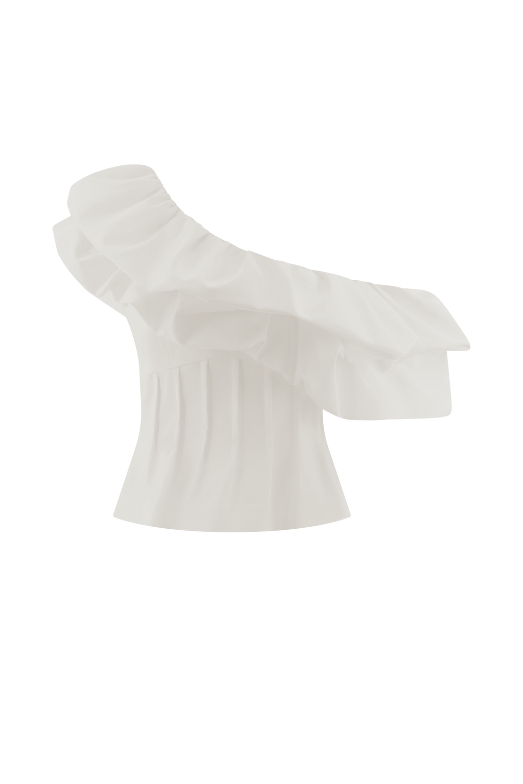 Debbie One Shoulder Bubble Top - White