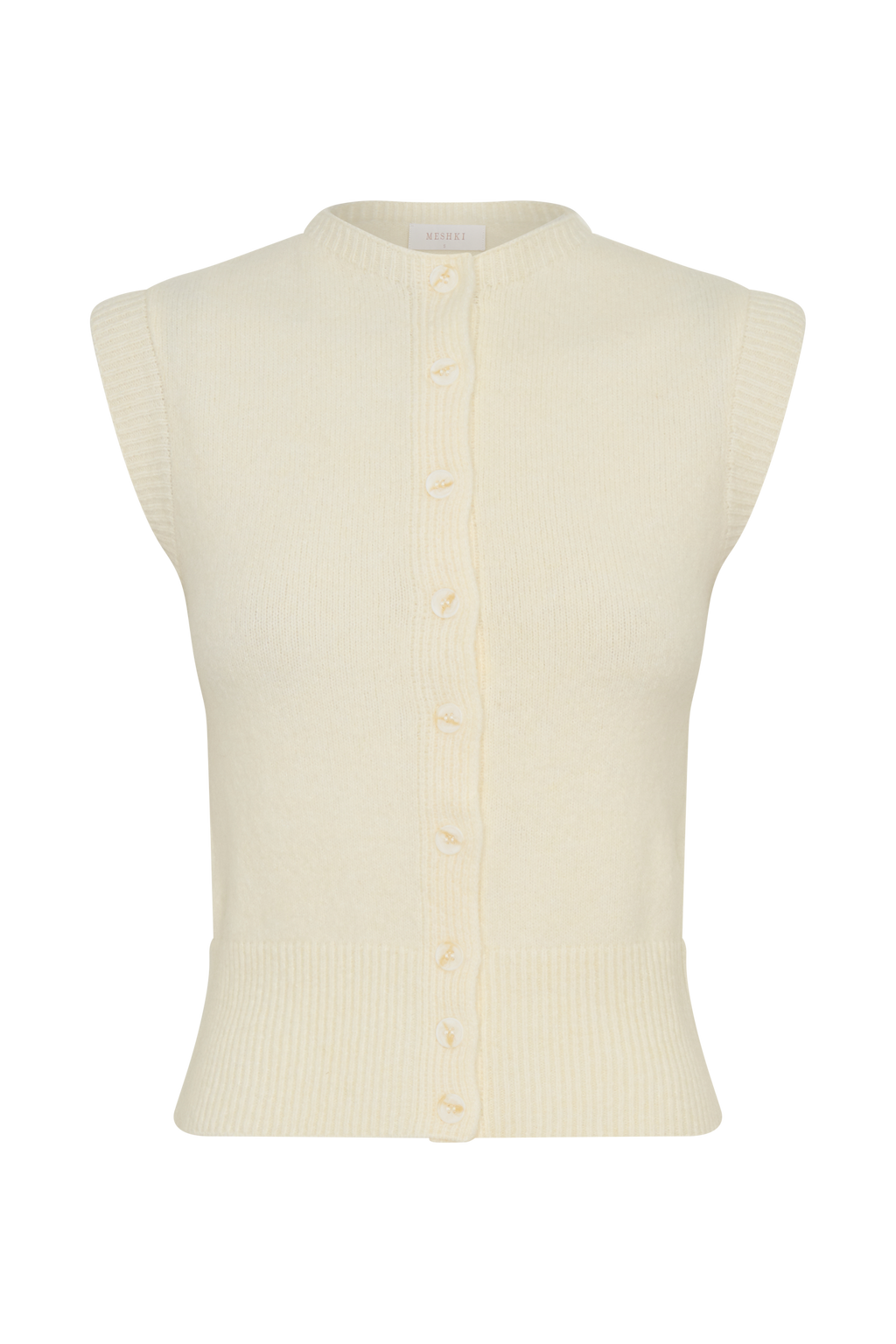 Dionne Sleeveless Knit Vest - Ivory Marle