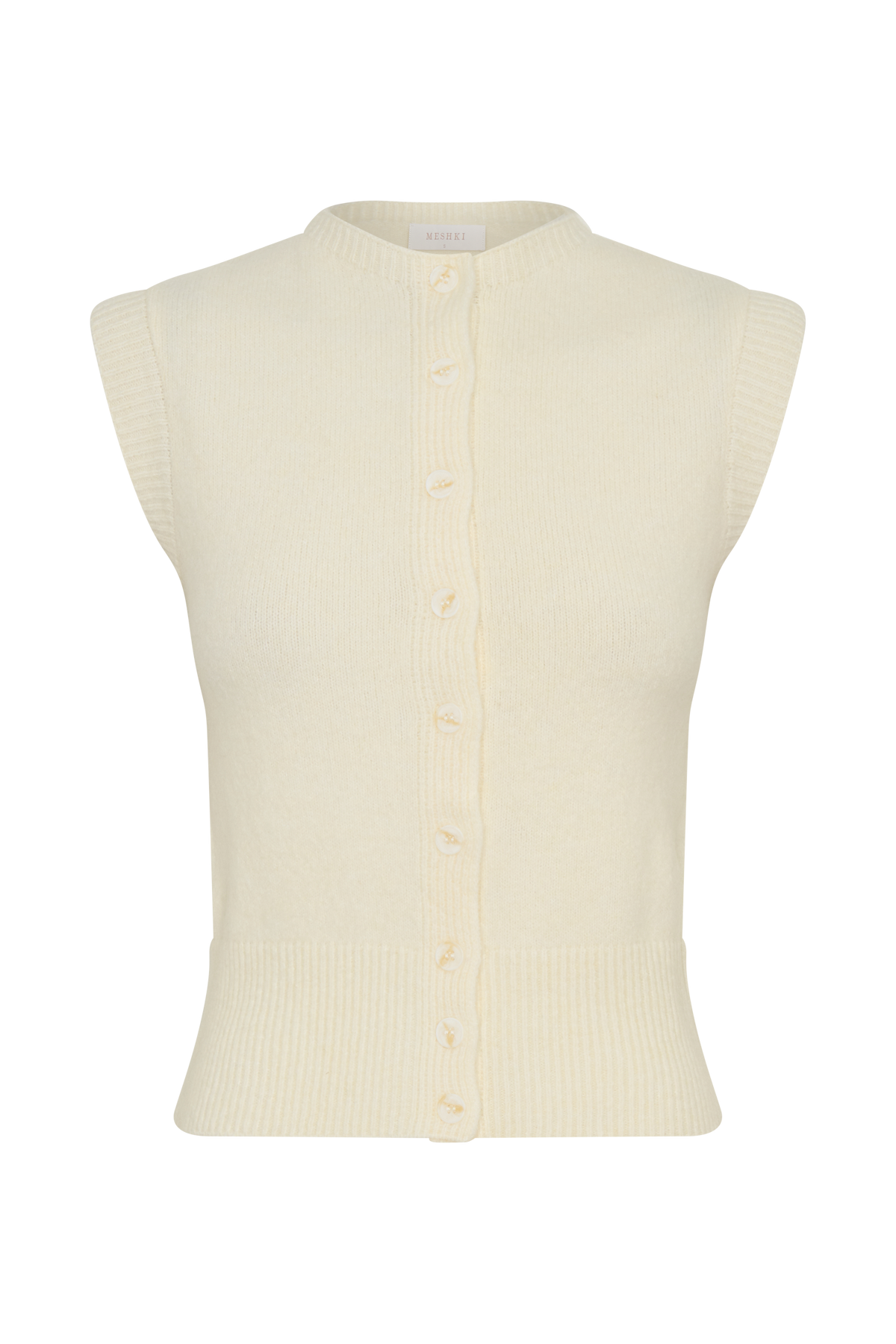 Dionne Sleeveless Knit Vest - Ivory Marle