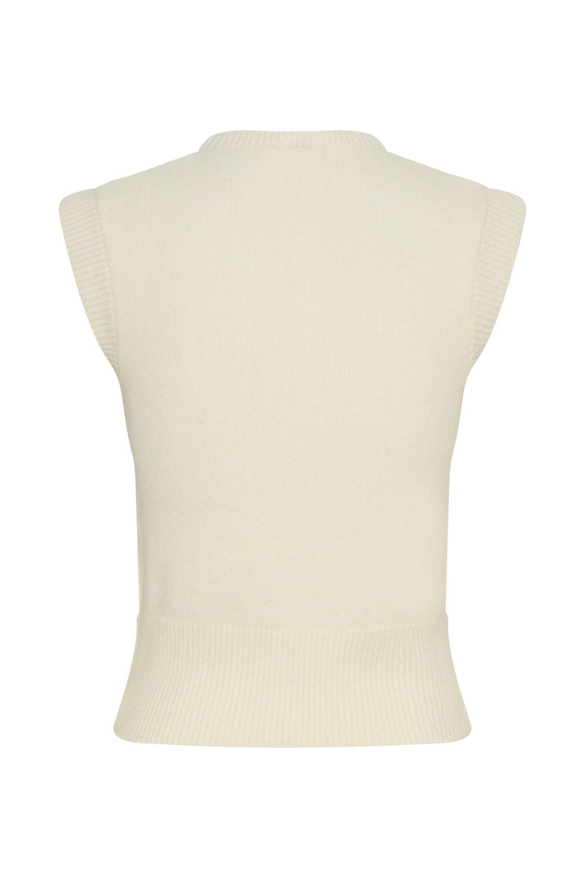 Dionne Sleeveless Knit Vest - Ivory Marle