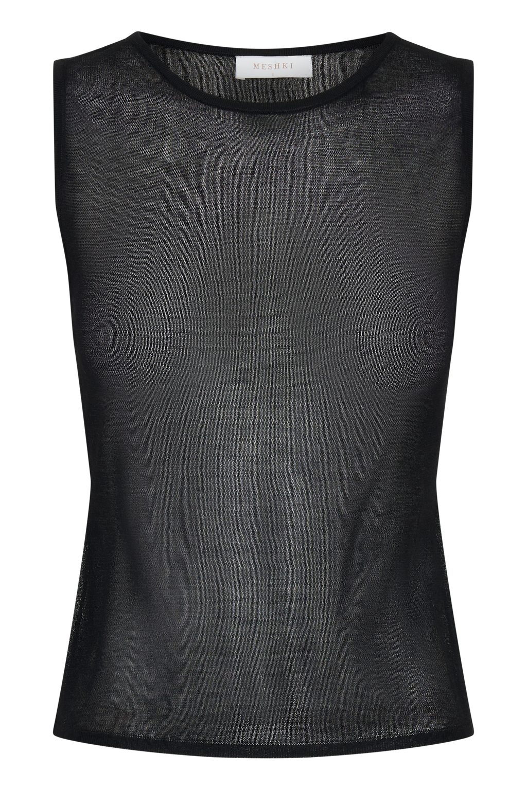 Dollie Sheer Knit Tank Top - Black