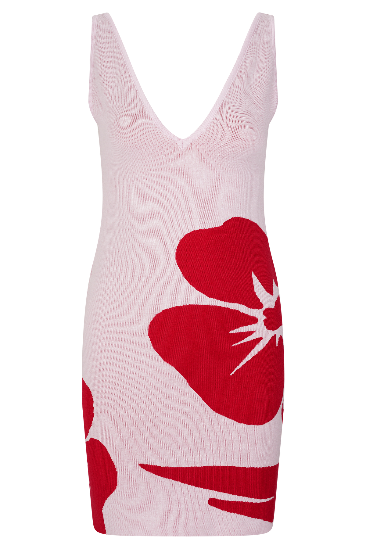 Dorothy Knit Print Mini Dress - Red Deco Fleur Print