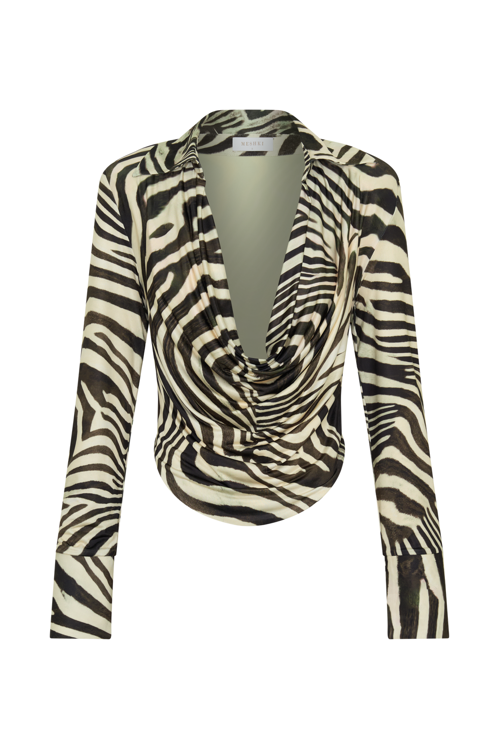 Elmira Long Sleeve Zebra Print Top - Zebra Print
