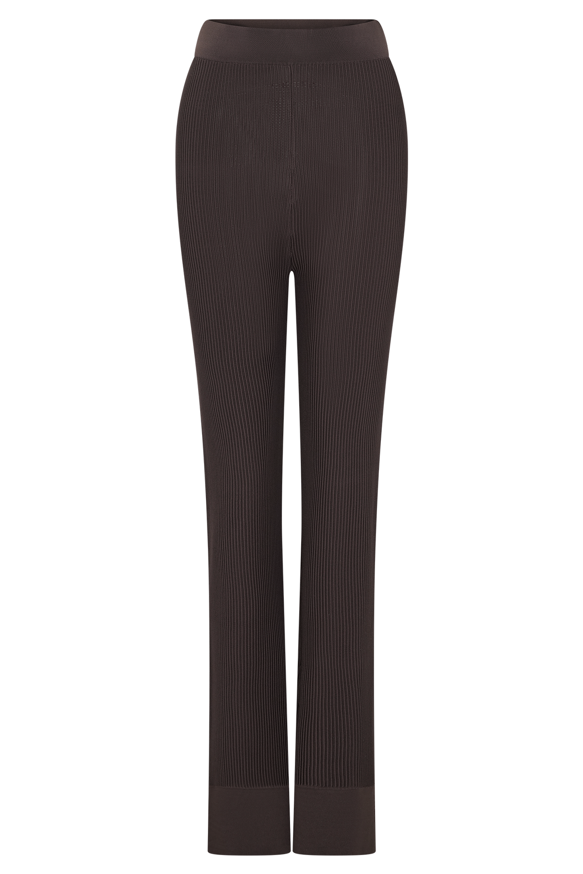 Elodie Ribbed Knit Pants - Chocolate