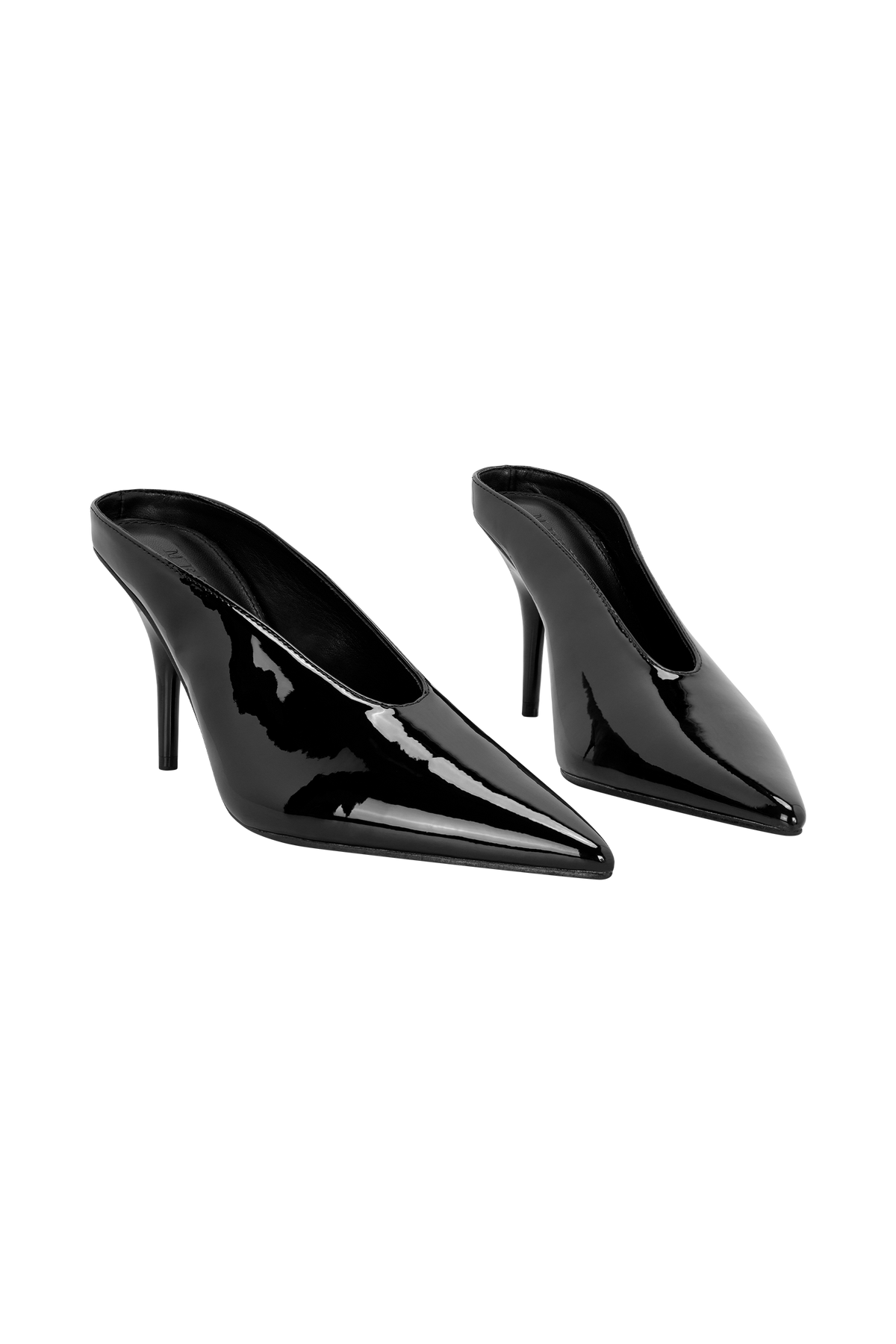 Emerson Patent Faux Leather Point Heel - Black
