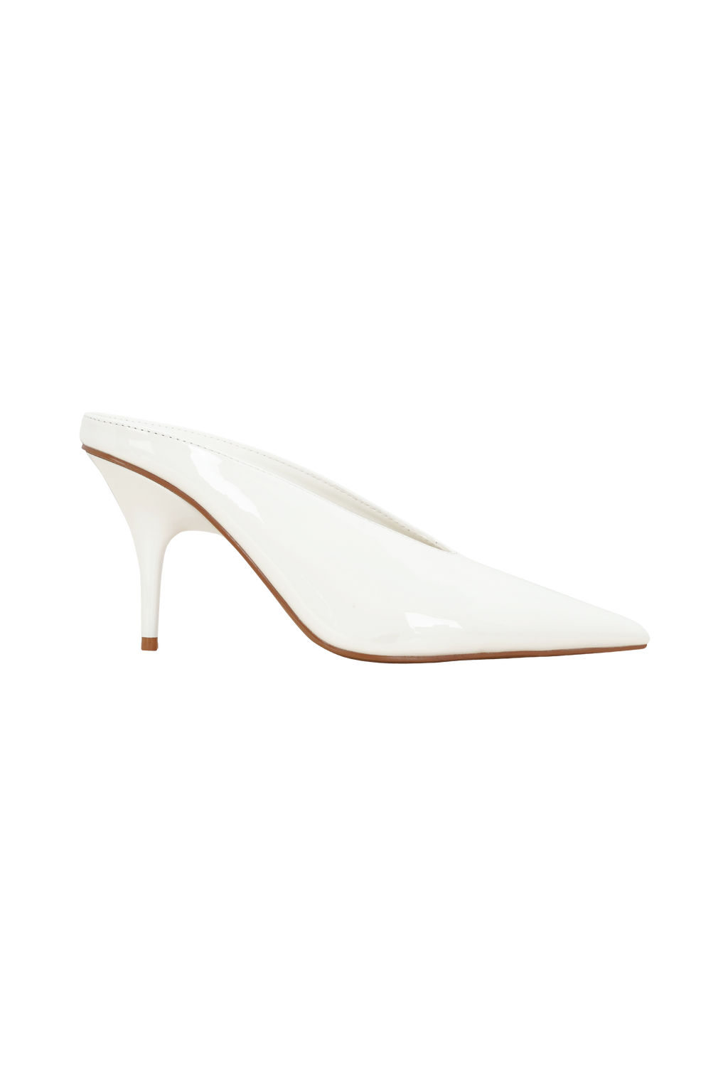 Emerson Patent Faux Leather Point Heel - Ivory