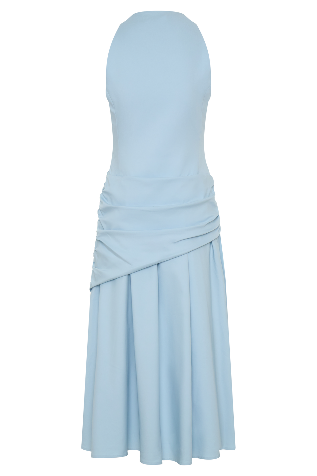Emily Wrapped Waist Midi Dress - Sky Blue