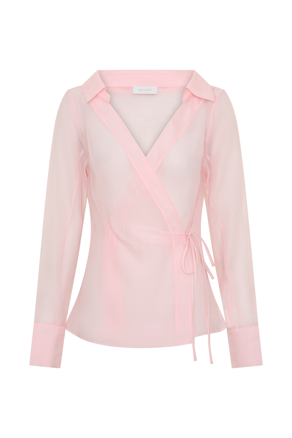 Frankie Organza Cross Over Shirt - Pale Pink