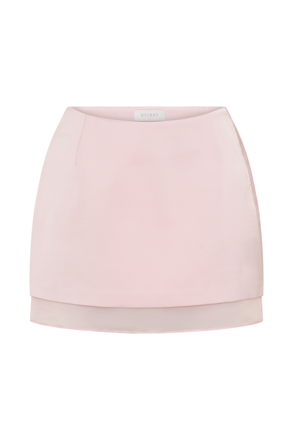 Frankie Satin Mini Skirt - Pale Pink