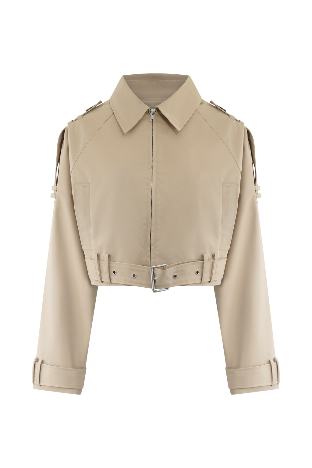 Frank Cropped Collared Jacket - Camel